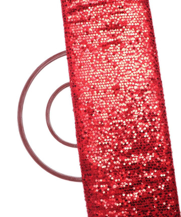 red sequin net embroidery fabric